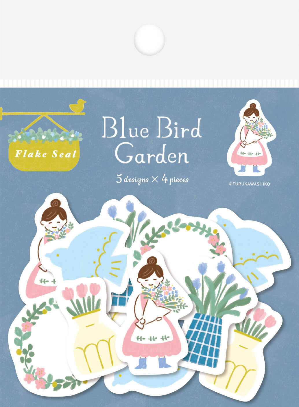 Blue Bird Garden - Furukawashiko Washi Flake Stickers