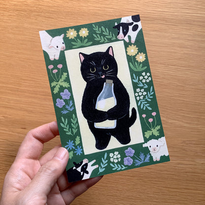 Black Cat - Cat in a picture book series- 4legs postcards