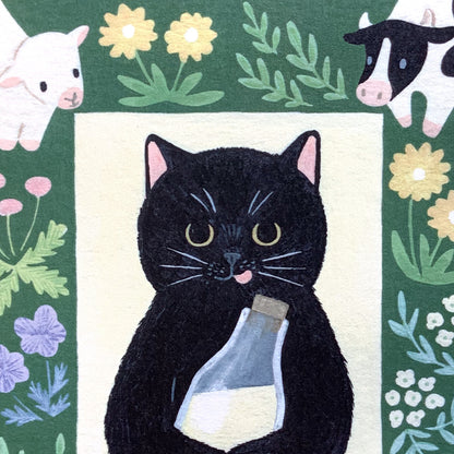 Black Cat - Cat in a picture book series- 4legs postcards