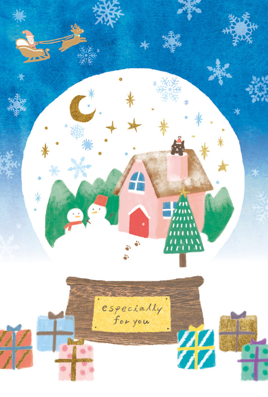 Snow Globe - Furukawashiko foil-stamped postcard