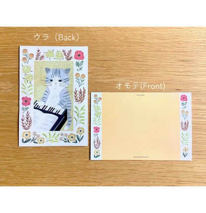 Saba white piano - Cat in a picture book series- 4Legs postcards