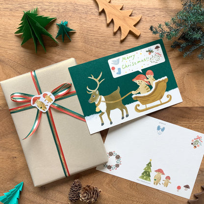 Christmas - mushroom cat - 4Legs postcards