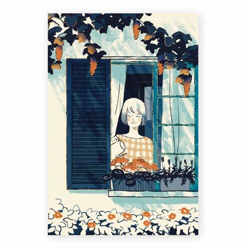window, jowl - Cozya Products - foil-stamped postcard