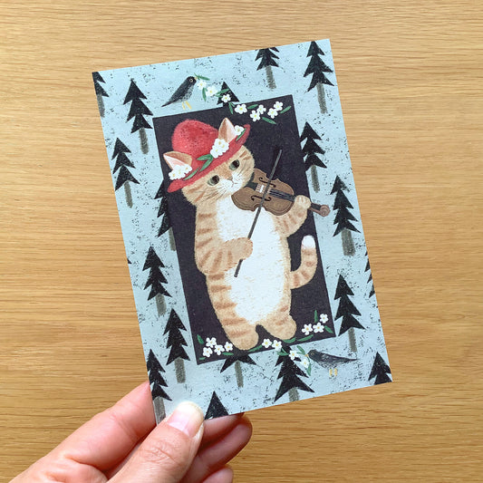 Ski cat - Cat in a picture book series- 4Legs postcards