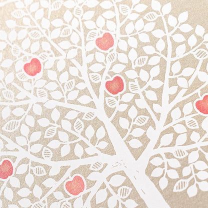 Dog and apple - pearlescent postcard - NB.co