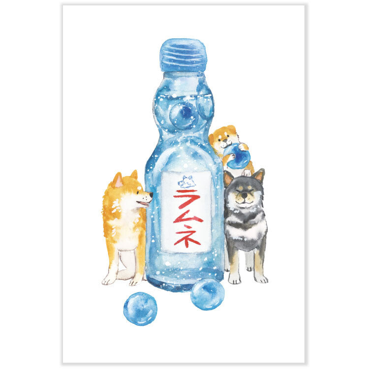 Shiba Inu and Ramune - Natsuka Murata Postcard