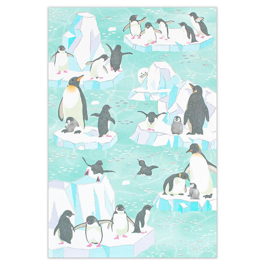 Penguins - pearlescent postcard - NB.co