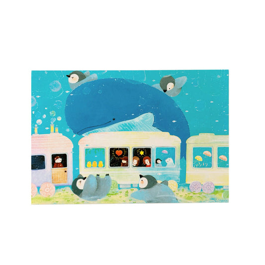 undersea train - Asano Yoshida Postcard