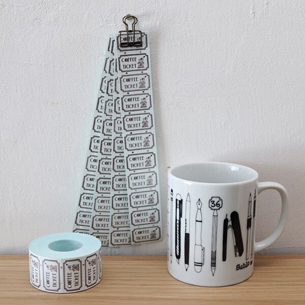 Coffee Ticker - 36 Sublo - 24 label stickers sampler