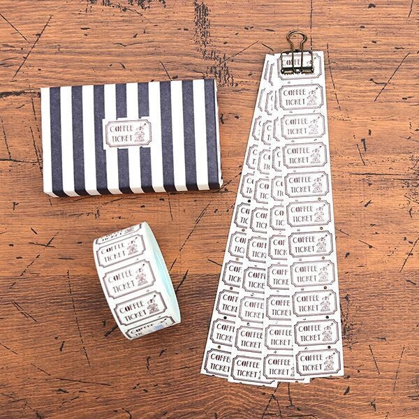 Coffee Ticker - 36 Sublo - 24 label stickers sampler