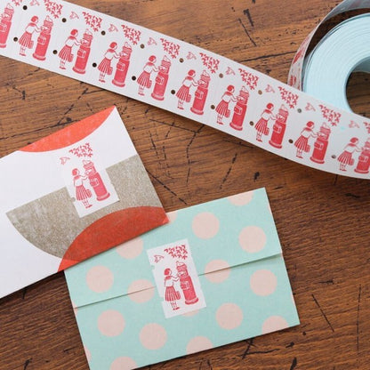 mailbox and a girl - 36 Sublo - 24 label stickers sampler