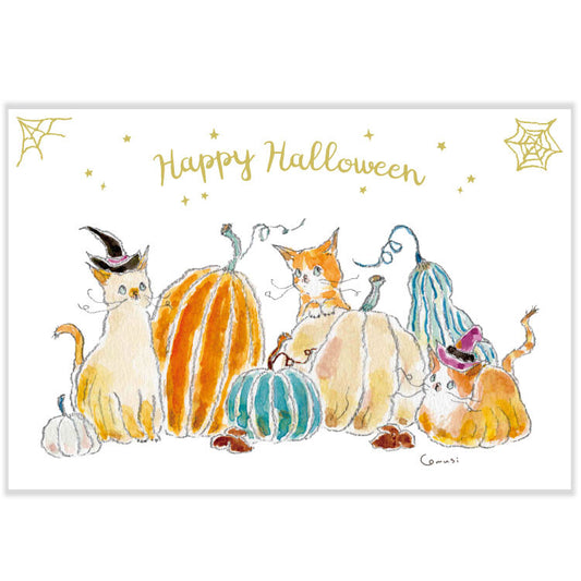 Hide and Seek in the Pumpkin Patch - TOCORO COMUGI Halloween Postcard