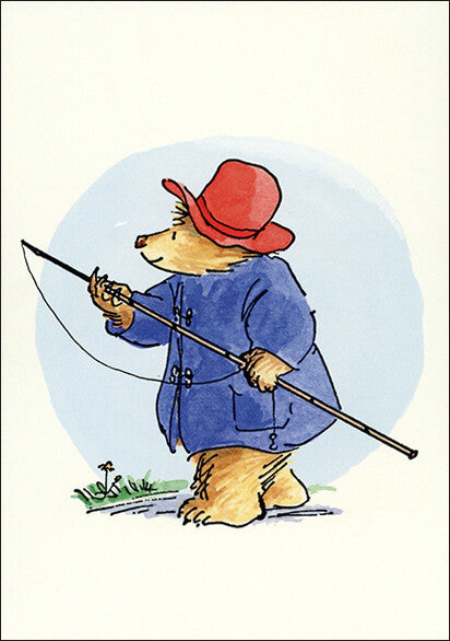Bear going fishing - Paddington Postcard