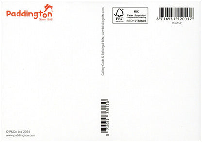 Bear in black jacket - Paddington Postcard