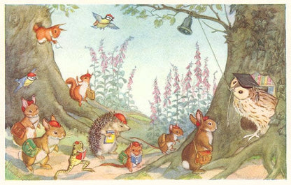 Forest Animal Visit Owl - Found Image postcard