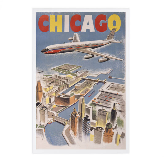 Chicago, Illinois Poster, Chicago By Air - Lantern Press Postcard