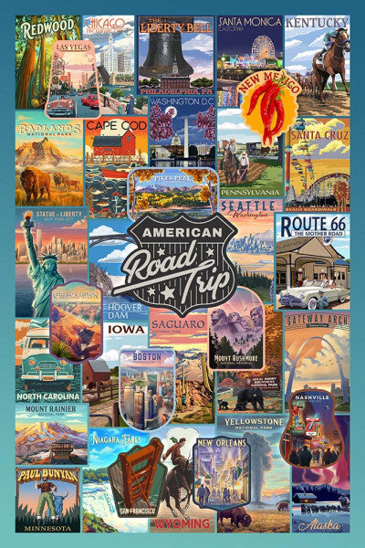 American Road Trip - Lantern Press Postcard