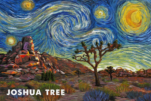 Joshua Tree - Starry Night - Desert Evening - Lantern Press Postcard