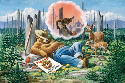 Smokey Bear - Dream of a Well-Remembered Forest Fire - Lantern Press Postcard