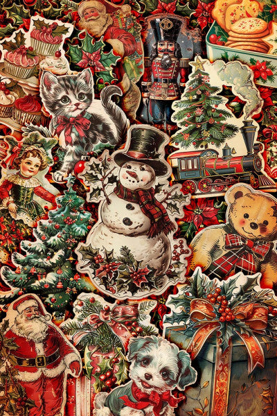 Vintage Christmas & Snowman -  Lantern Press Postcard