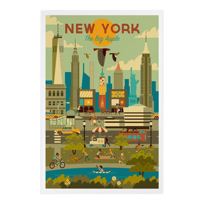 New York City, Geometric City Series - Lantern Press Postcard
