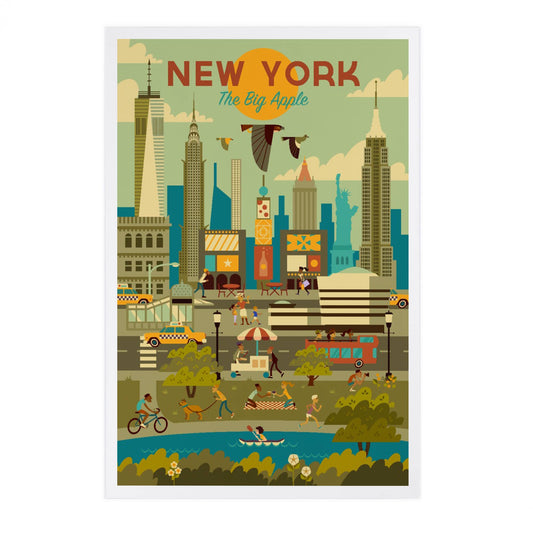 New York City, Geometric City Series - Lantern Press Postcard