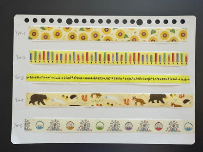 MT Washi Tape Sampler - 0.5m - Yellow collection 1