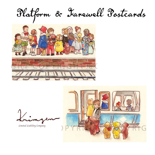 Platform & Farewell, Set of 2 - Krimgen postcard