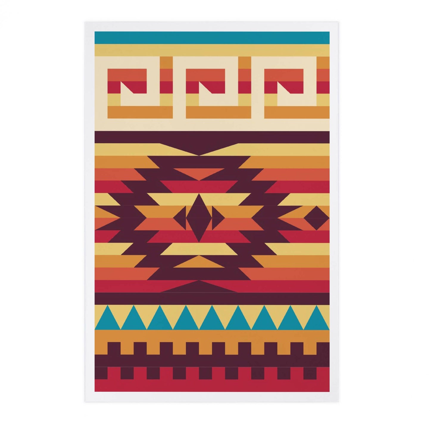 Tribal Inspired Pattern, Multicolor - Lantern Press Postcard