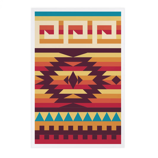 Tribal Inspired Pattern, Multicolor - Lantern Press Postcard