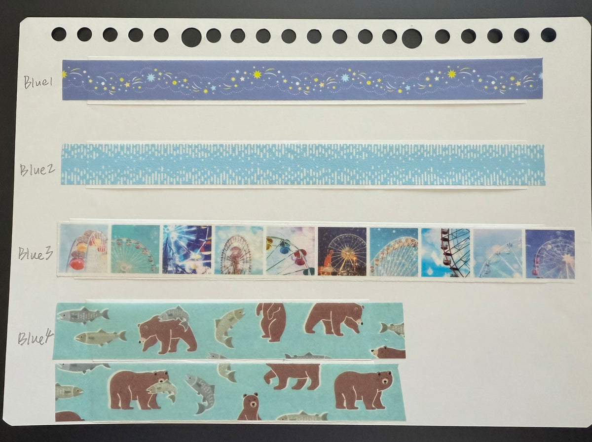 MT Washi Tape Sampler - 0.5m - Blue collection 1