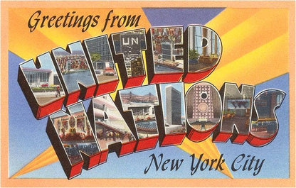 Greetings from United Nations, New York City - Found Image postcard