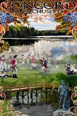 Concord, Massachusetts Views - Lantern Press Postcard