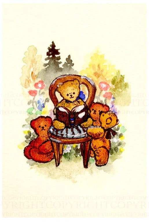 Bear Reading on a Chair -  Krimgen postcard