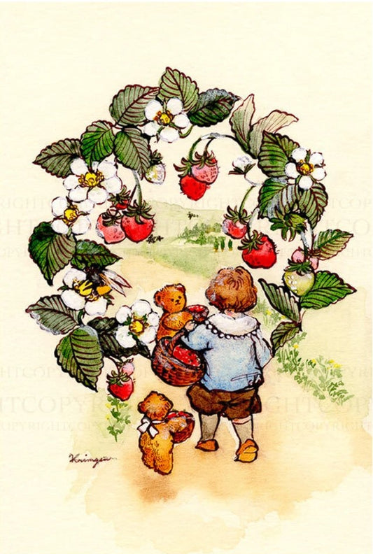 Strawberry Picking -  Krimgen postcard