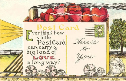 Postcard with Hearts - Found Image postcard