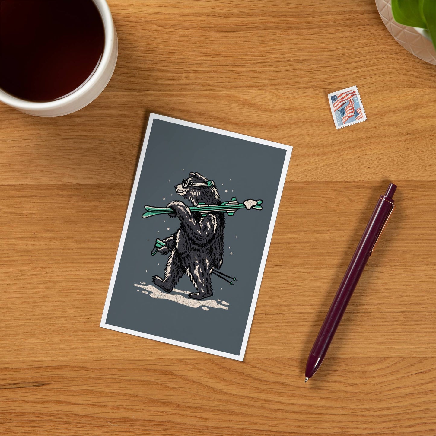 Ski Black Bear - LanternPress postcard