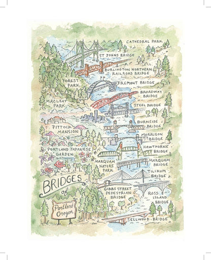 Portland Oregon Bridges - Hiker Booty Postcard