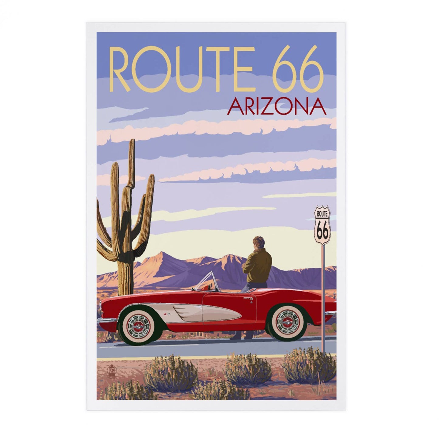 Arizona, Route 66, Classic Car - LanternPress postcard