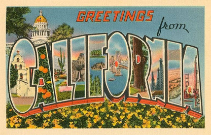 Greetings from California - Found Image postcard