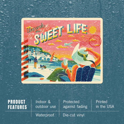 Uncork the Sweet Life - vinyl sticker - Lantern Press