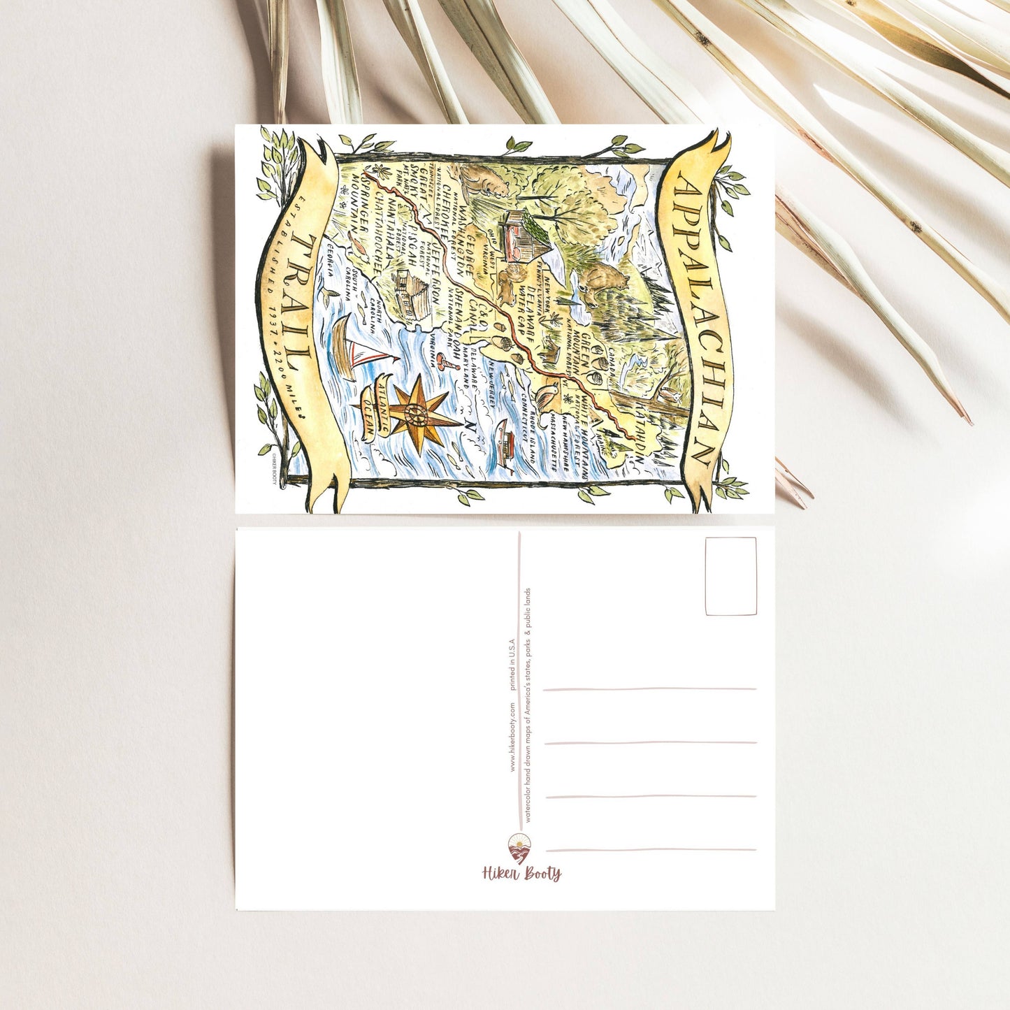 Appalachian Trail Map - Hiker Booty Postcard