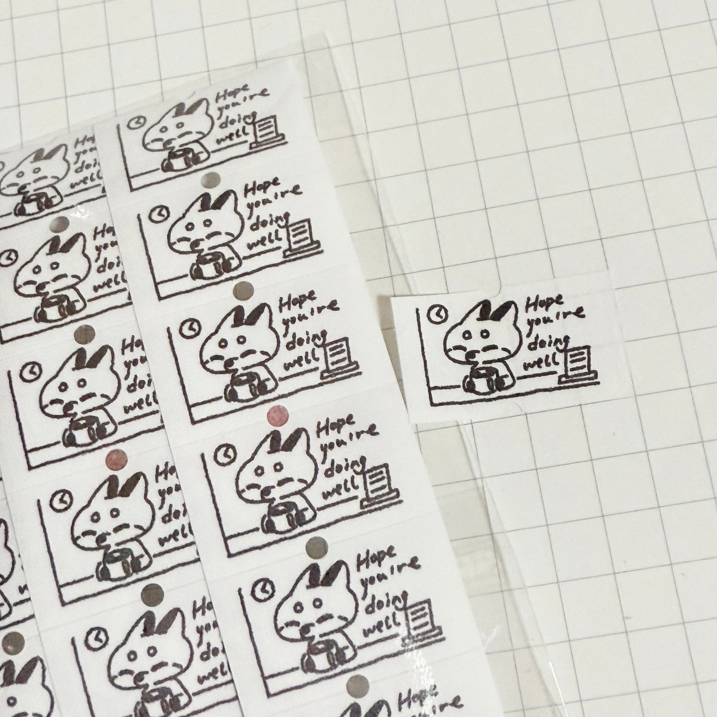 Hope you are doing well! - Abai Design白教授研究所 - 24 labeler stickers sampler
