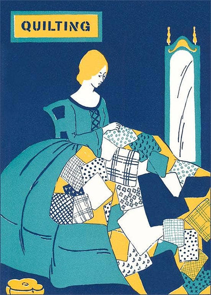 Quilting Poster - Found Image postcard