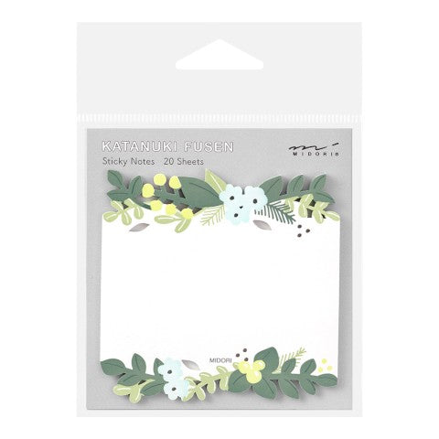 Die-cut Sticky Note - Leaves- Midori