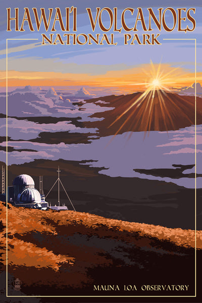 Hawaii Volcanoes National Park - Mauna Loa Observatory at Sunrise - LanternPress Postcard