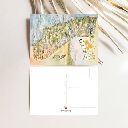 California State Map - Hiker Booty  Postcard