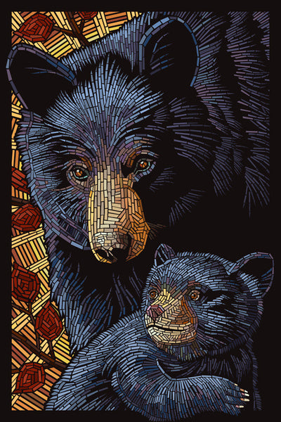 Bear - Paper Mosaic - Lantern Press Postcard