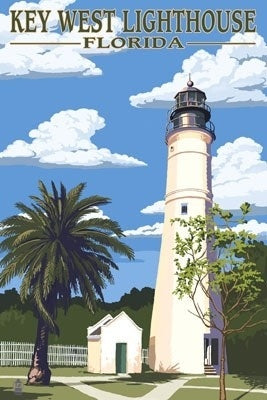 Key West Lighthouse, Florida - Day Scene - Lantern Press Postcard