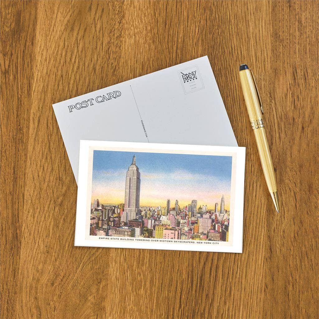 Empire State Building and Skyline, New York City - Found Image postcard
